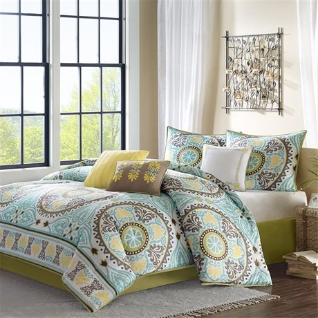 Madison Park Samara 7 Piece Comforter Set - Blue - King